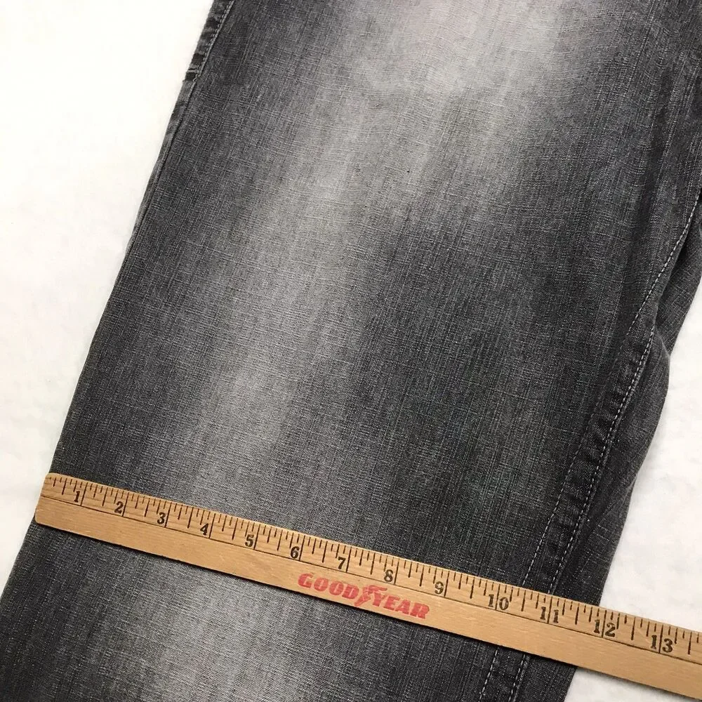 Vintage AVIREX Eagle Baggy Wide Leg Jeans Men 38x34 Gray Faded Y2K Hip Hop Skate